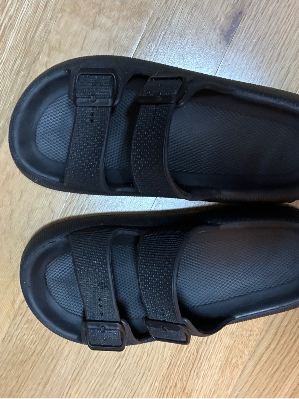 Amazon Black Double Strap Slide Sandals
